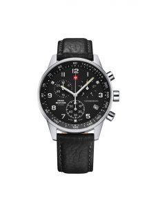 Orologio Swiss Military Cronografo acciaio nero e pelle